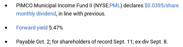 PIMCO Municipal Income Fund II Current Yield (<a href=