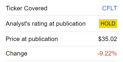 CFLT stock Michael Wiggins De Oliveira